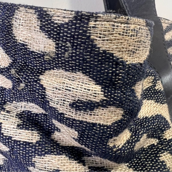 Iris & Ink Cow Leather Linen Animal Print Tote - Picture 15 of 16